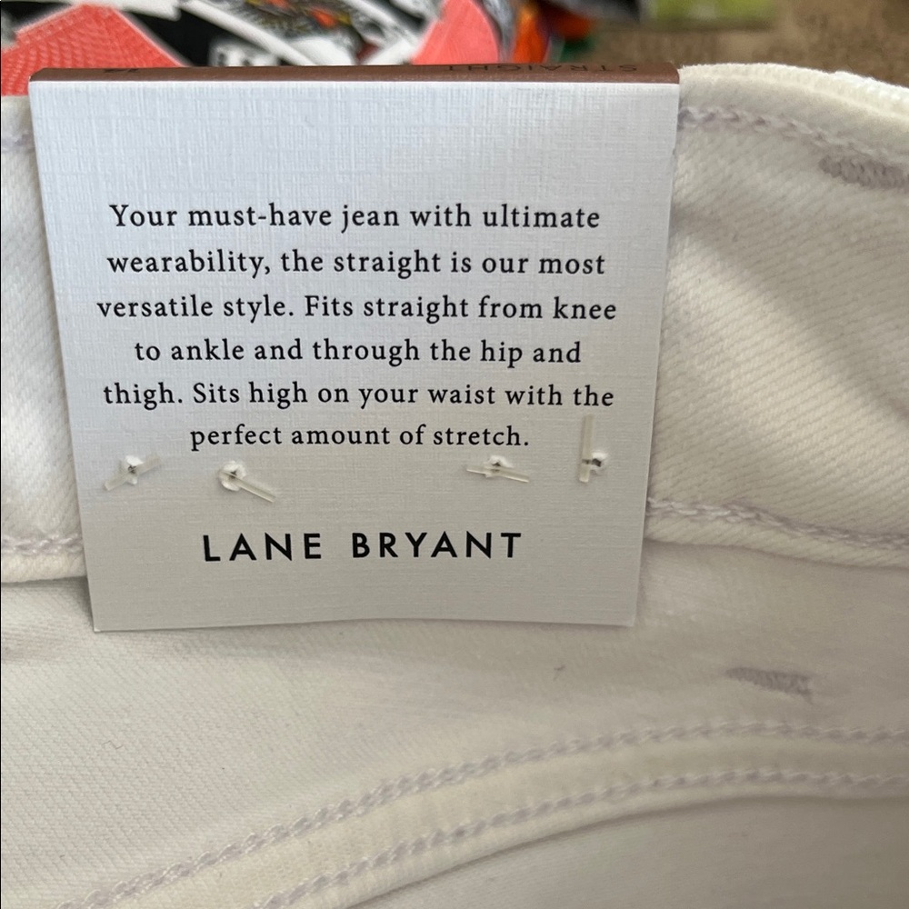 Lane Bryant Flex Magic Waistband High Rise Straight White Jeans Denim 14 - Picture 4 of 7